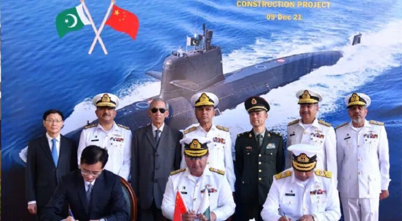 pakistan navy conducts steel cutting ceremony for the 5th Hangor class submarine
